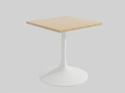 Modern Minimalist Coffee Table With Light Wood Square Top And White Base 3d model