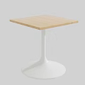 Modern Minimalist Coffee Table With Light Wood Square Top And White Base 3d model