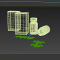 Triazolam Tablets Medication Boxes And Bottles With Scattered Blue Pills