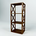 Open Wooden Shelving Unit With Multi Tier Design And Dimensions 550x350x1200mm
