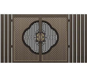 New Chinese Style Gate Courtyard Door Villa Door 3d model