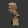 Classical Style Light Colored Decorative Bust Furniture With Smooth Marble Surface And Dark Background Reflection