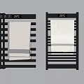 Bathroom Accessories Black Heated Towel Racks with White Towels And Temperature Display 25℃