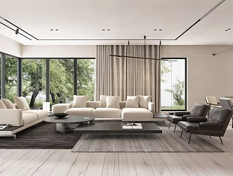 Modern Guest Dining Room Living Room 3d model
