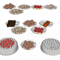 Variety of Assorted Dessert Plates With Chocolate Balls Cookies And Cakes