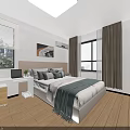Modern Dining and Living Room Interior With Dining Table Chairs Sofa TV Plants and Art