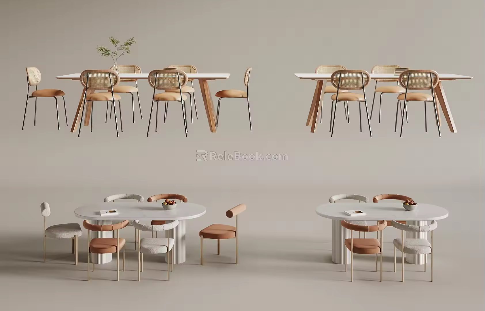 Cream wind table 3d model