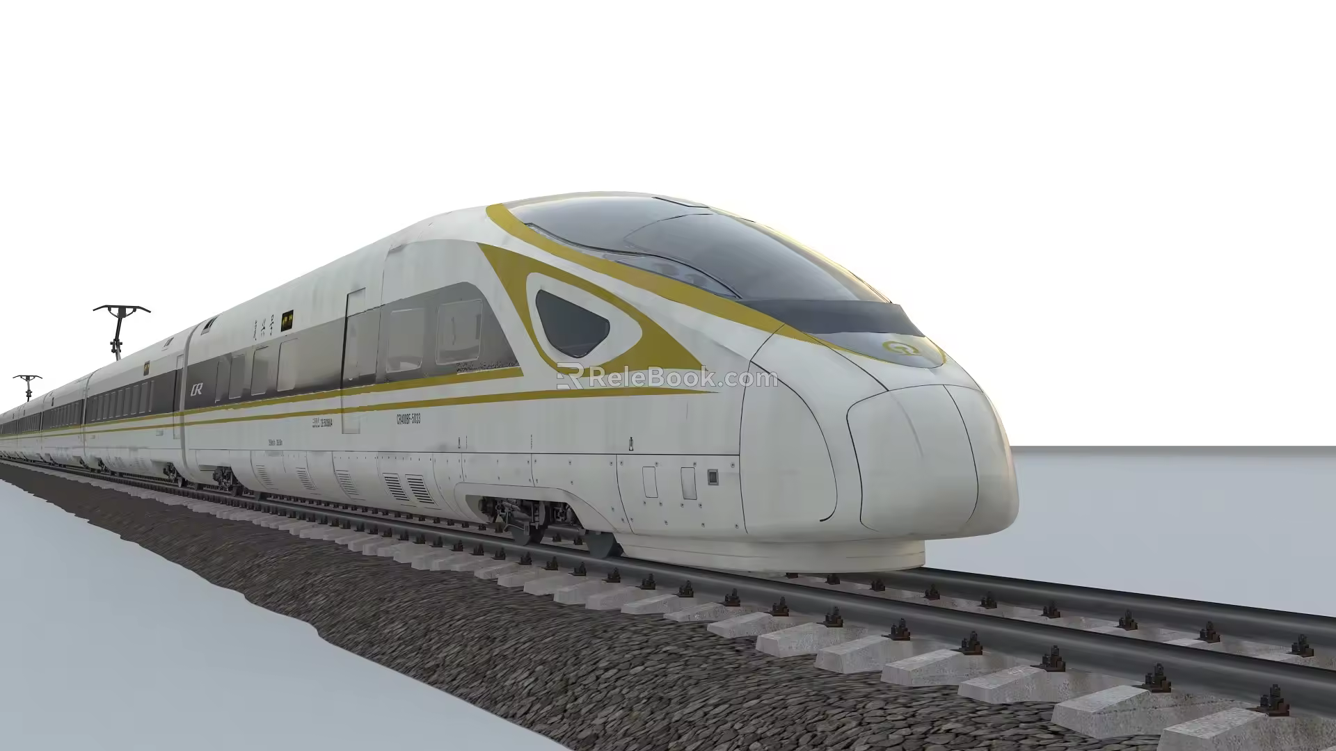 Fuxing Golden Fuxing Electric EMU High-speed Railway EMU 400BF EMU Train pbr Material 3d model
