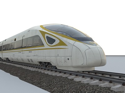 Fuxing Golden Fuxing Electric EMU High-speed Railway EMU 400BF EMU Train pbr Material 3d model