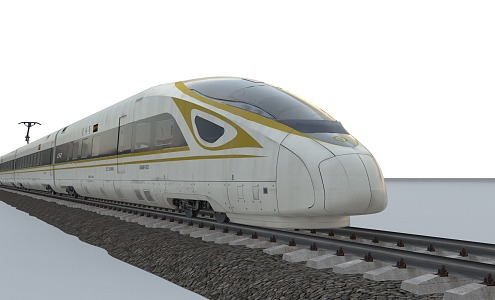 Fuxing Golden Fuxing Electric EMU High-speed Railway EMU 400BF EMU Train pbr Material 3d model