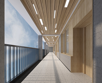 Modern aisle walkway 3d model