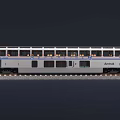 Amtrak Double Decker Train Exterior Featuring Silver Color And Stripes 3d model