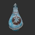 Winter Themed Perfume Bottle With Blue Icy Crystal And Snowflake Decoration