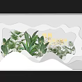 Natural Themed Window Display With Green Plants And Pear Elements For Sweet Aroma