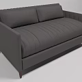 Dark Gray Two Seater Sofa With Vertical Stripes Modern Fabric Design 3d model