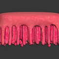 Pink Square Brush With Dense Small Bumpy Protrusions On Its Surface 3d model