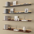 Modern Simple Bookshelf Luminous Board Storage Rack 3d model