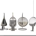 Stylish Hanging Chairs With Wicker Design Metal Frame And Soft Comfortable Cushions