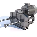 Heavy Duty Industrial Electric Generator With Cooling Fins Metal Casing And Base Frame