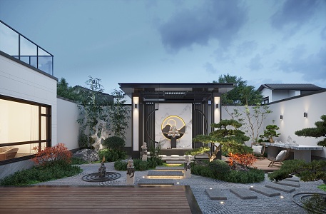 New Chinese Courtyard Landscape 3d model