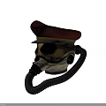 Fire Equipment Respirator Mask with Red Helmet Grid Goggles Badge and Breathing Tube