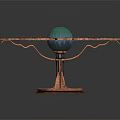 Ornate Metallic Gear Structure With Central Blue Sphere And Intricate Details