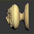 Intricate Golden Door Knob Featuring Lion Head Sculpture Carving Design