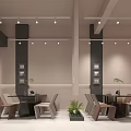 Studio Door Head Simple Style No Main Lamp Advanced Sense Bar Counter Stairwell Water Bar Rest Area Reception Area Window 3d model