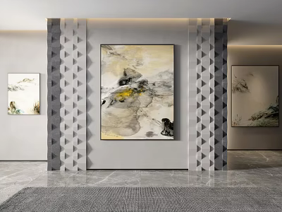 Modern abstract painting decorative painting 3d model