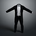 Men's Classic Black Formal Suit with White Shirt and Black Pants Ensemble