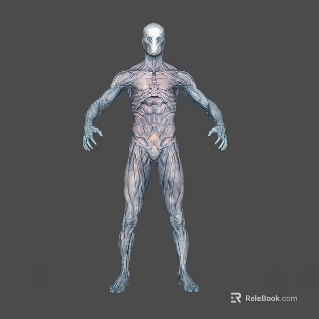 Alien Game Movie Character With Complex Texture And Muscular Structure 3d model 