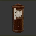 Vintage Wooden Mantel Clock With Glass Door Round Dial And Pendulum