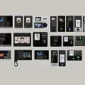 Public Facility Access Control Systems with Cameras Keypads and Display Screens 3d model