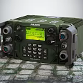 HARRIS Military Communication Device With Green Casing Display Screen And Interfaces On Slate Path 3d model