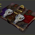 Ancient Book With Red Purple Leather Cover Two White Skulls Gold Buckle And Metal Decorations