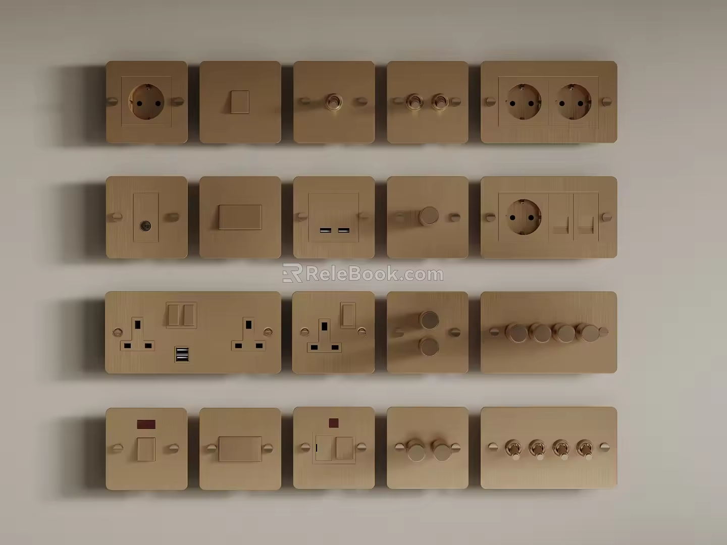 Modern switch socket 3d model