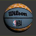 Wilson NBA Basketball with Blue and Orange Basketball Pattern Design and Logos