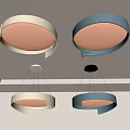 Modern Lighting Combinations With Beige And Gray Circular Ceiling Mounted And Hanging Designs 3d model