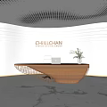 Modern Reception Desk Company Front Desk 3d model