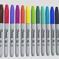 Sharpie Markers With Assorted Vibrant Colors Neatly Arranged For Daily Use
