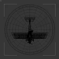 White And Yellow Model Airplane With Black Crosses On Round Gray Base
