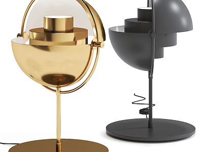 Modern Gold And Black Table Lamps With Spherical Structure And Layered Design 3d model