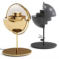 Modern Gold And Black Table Lamps With Spherical Structure And Layered Design