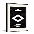 Black And White Geometric Pattern Decorative Wall Art With Framed Design 3d model