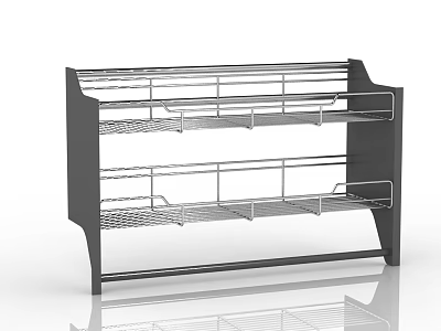 Stainless Steel Kitchen Rack with Multiple Layers for Organizing Utensils and Cookware 3d model