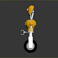 Yellow Robot Game Movie Character Riding Unicycle With White Body And Black Wheel