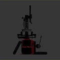 Professional Tire Changer Machine with Red Base Gray Frame and Mounted Wheel 3d model