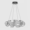 Modern Chandelier With Transparent Circular Elements And Metal Hanging Frame 3d model