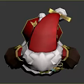 Christmas Elf Character in Red Santa Coat With Brown Sleeves White Trim and Red Shoes