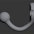 Shiny Modern Metal Hook With Smooth Surface Round Base And Two Fixing Screws